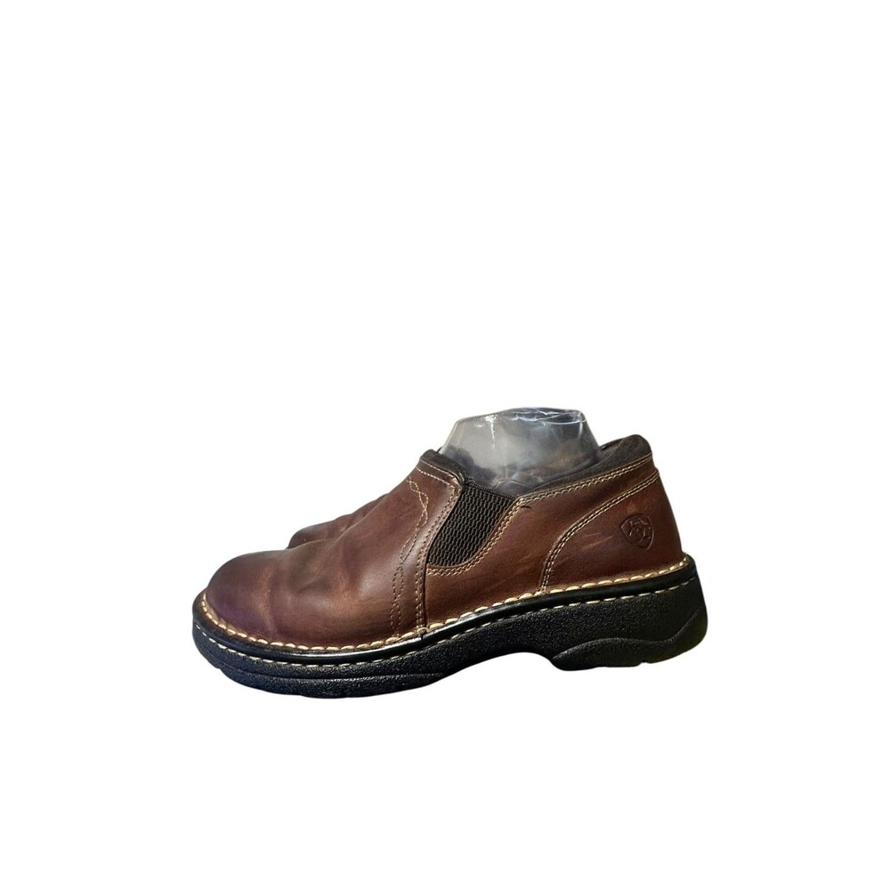 Ariat Shoes Womens Size 10 Brown Leather Slip On Clogs Comfort Casual Mules